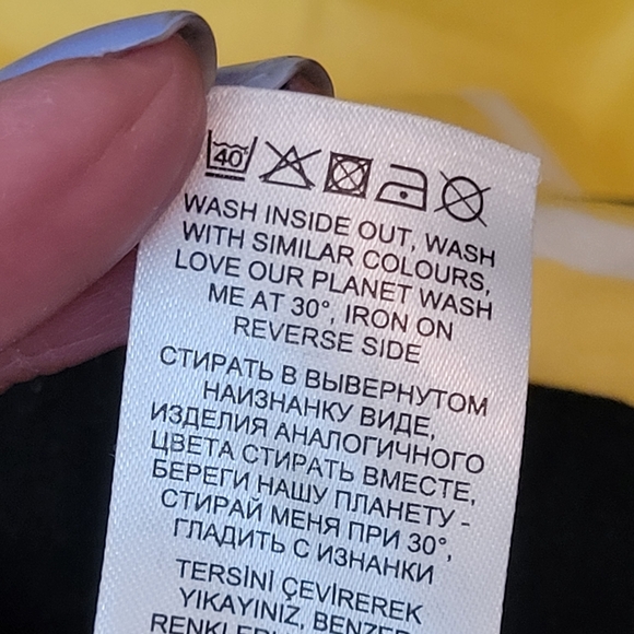 DebenHams UK Label Yellow & Black Floral Midi Dress Coastal Cottagecore Artsy - Picture 8 of 8